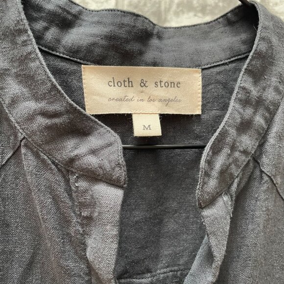 Cloth and Stone Grey Linen Shirt dress/ tunic - Picture 3 of 5